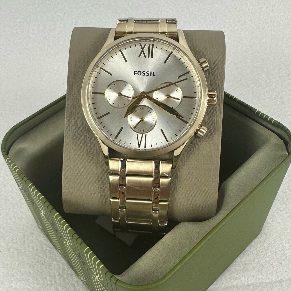 New FOSSIL Mens Fenmore Multifunction Gold-Tone Stainless Steel Watch BQ2809 - Picture 6 of 14